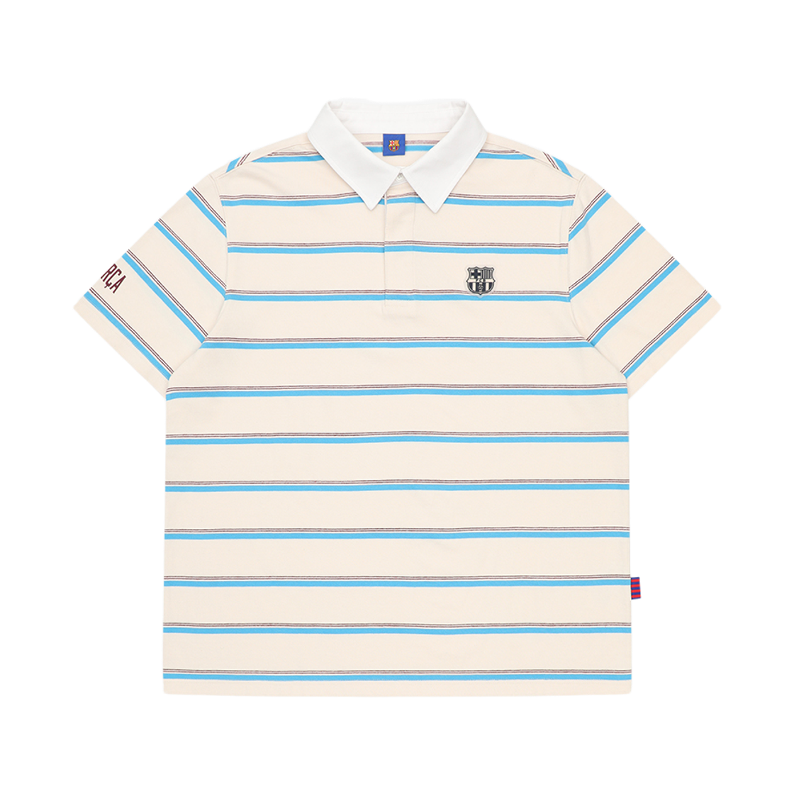 GBCFSP02 FC BARCELONA Striped Polo Short-Sleeve T-Shirt