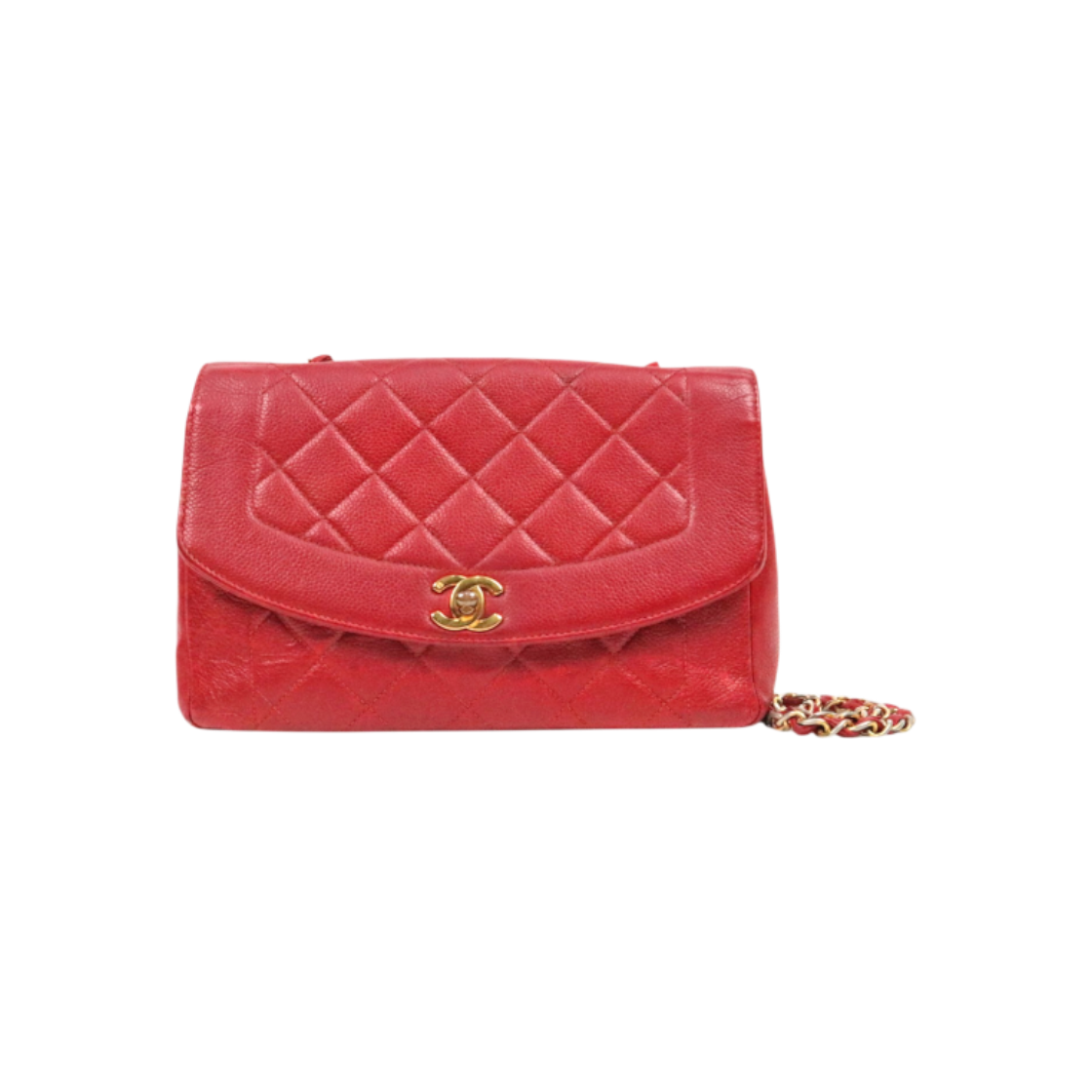 ITRTA6OERBQU Chanel Red Caviar Diana Bag C-A63064