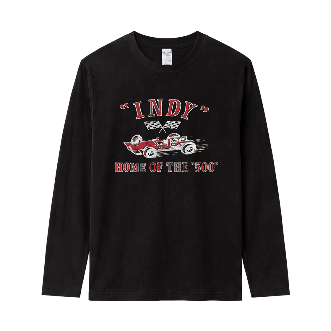 76400_Black Gildan X Vintage Collection INDY Long Sleeve T-Shirt Black