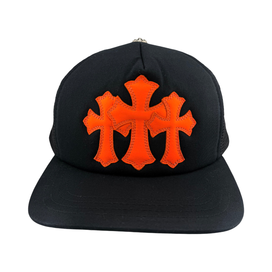 더도산 크롬하츠 3패치 매쉬캡 오렌지(the dosan_ Chrome Hearts 3 Patches Cross Cap)