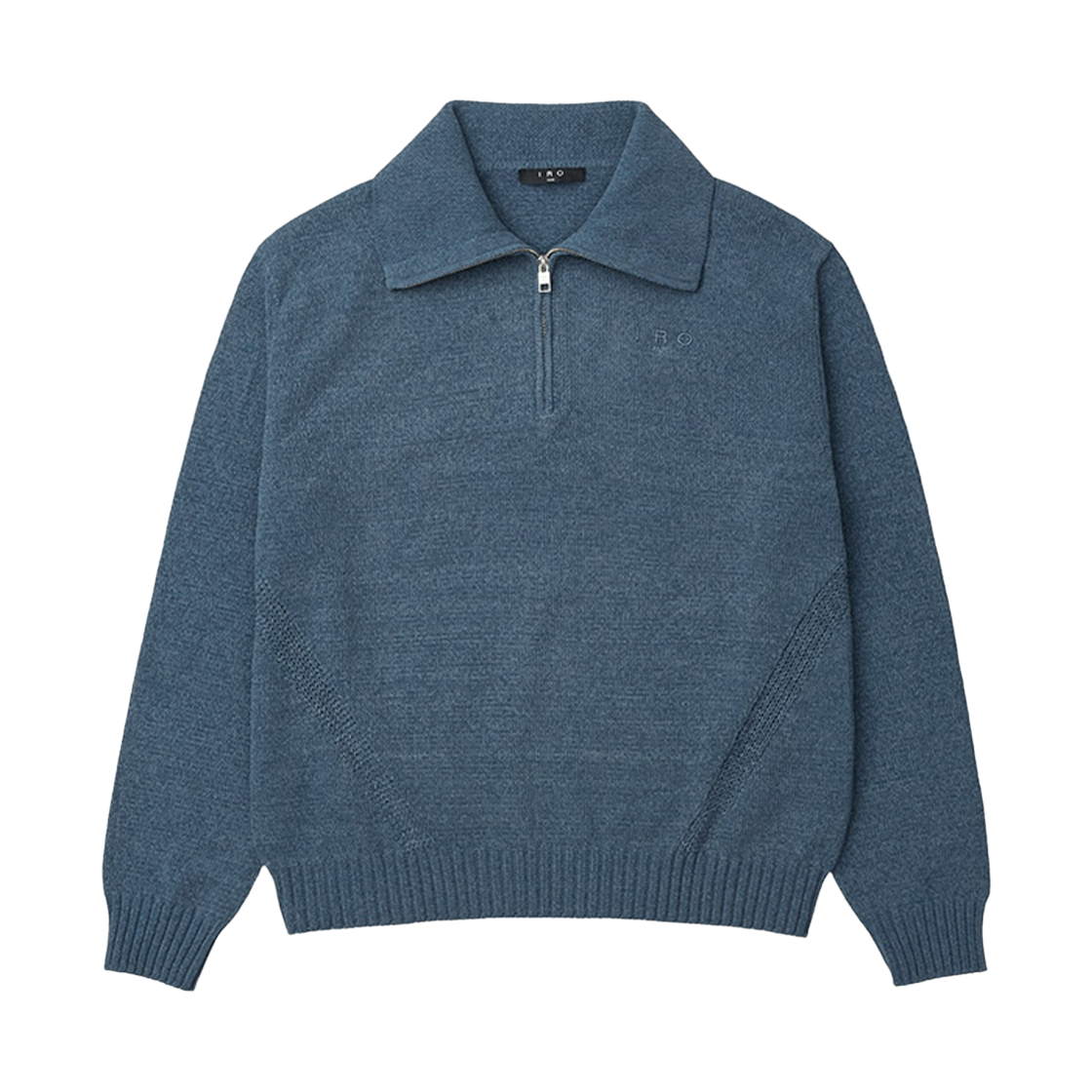 이로 실로 셔닐 하프집업 스웨터 블루(Iro Silo Chenille Half-Zip Sweater Blue)