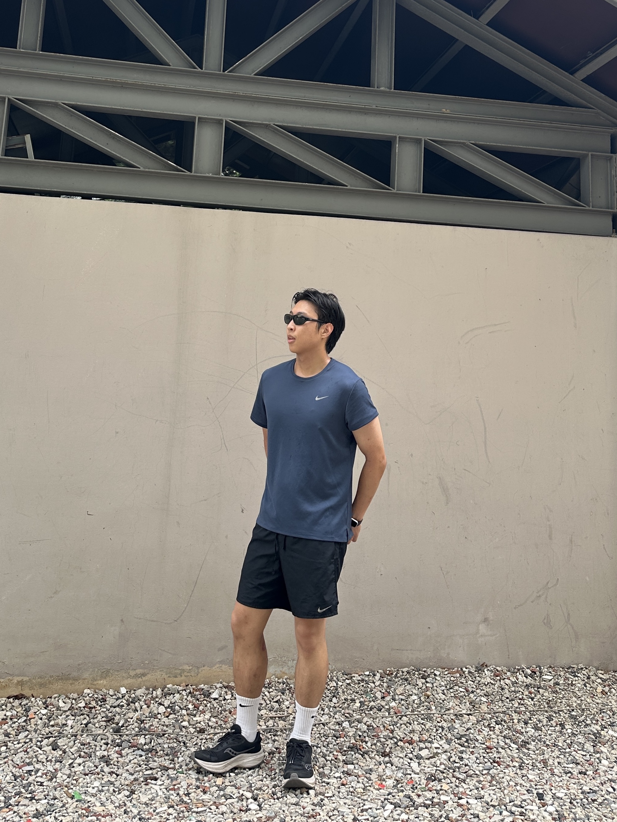 Ray-Ban DADDY-O II Polished Black Frame Green Classic G-15 Lenses, Nike Dri-Fit Stride 7 Inch Brief Lined Running Shorts Black - Asia 착용 스타일 - 2