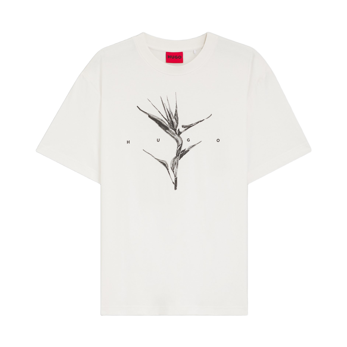 휴고 보스 아트워크 로고 릴랙스 핏 코튼 티셔츠 내츄럴(Hugo Boss Relaxed-Fit T-Shirt in Cotton with Artwork Logo Natural) - 1