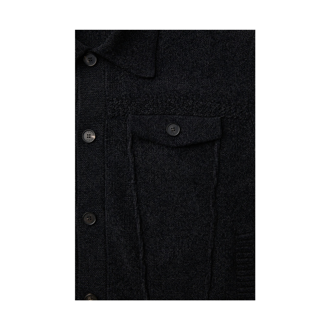 이로 이자르 셔닐 스티치 니트 가디건 블랙(Iro Isar Chenille Stitch Knit Cardigan Black) - 5