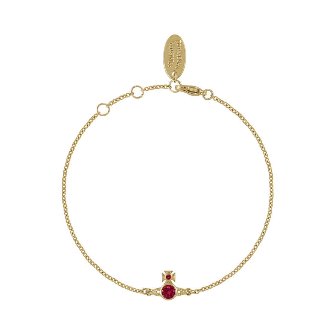 61020146-02R547 (W) Vivienne Westwood London Orb Bracelet Gold Red
