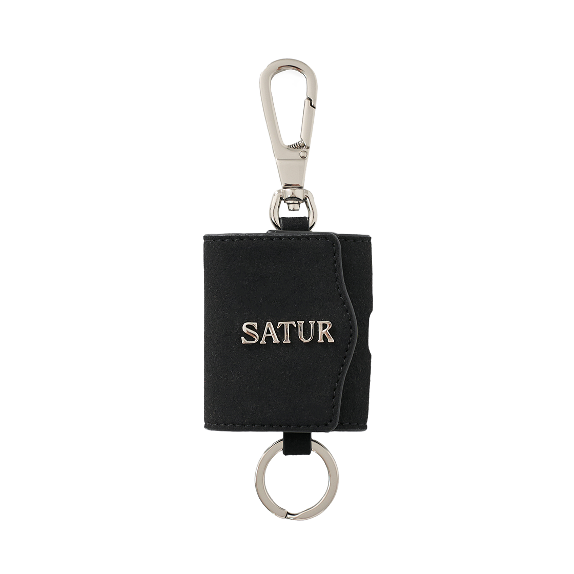 SA263UAK02BLK0 SATUR Synthetic Suede AirPods Case Keyring Black