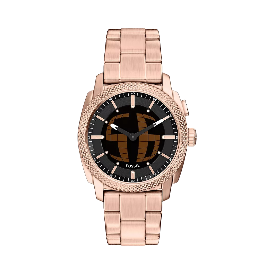 FS6158 Fossil Machine Big Tic Quartz 41mm Stainless Steel Black Rose Gold
