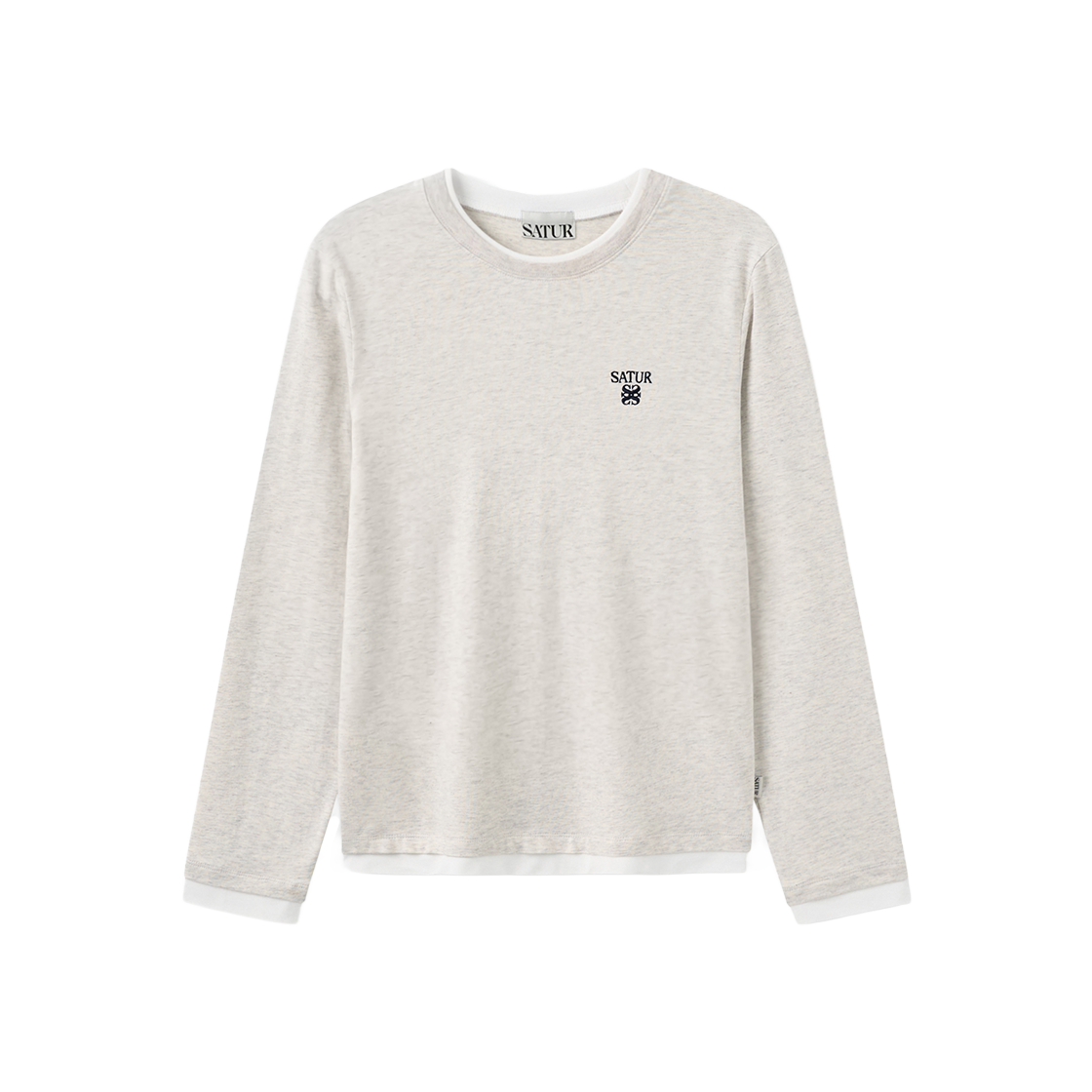 세터 우먼 베이직 레이어드 롱 슬리브 오트밀(SATUR W Basic Layered Long Sleeve Oatmeal)