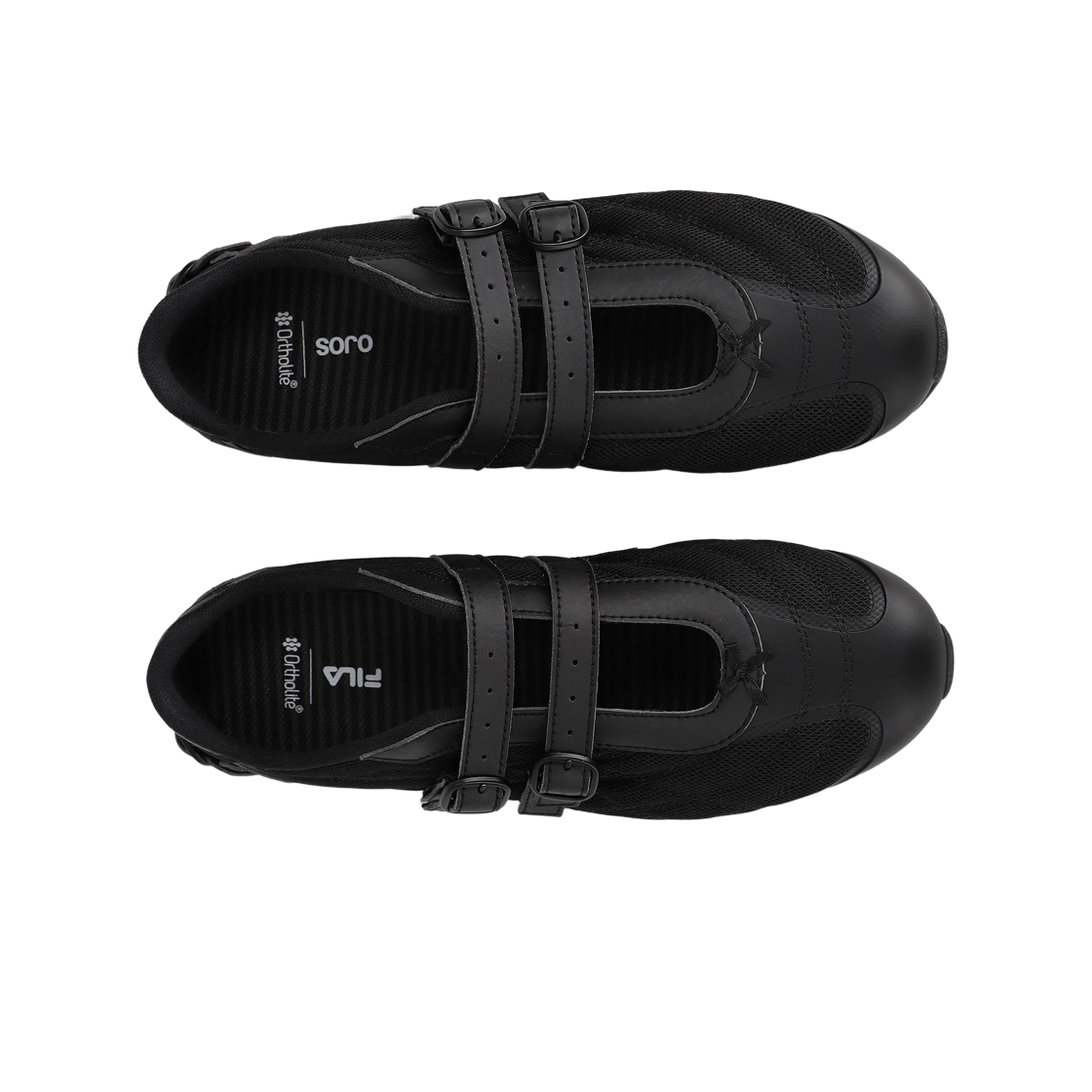 (W) 휠라 x 오호스 리트모 슬릭 벨크로 블랙((W) Fila x Ojos Ritmo Slick Velcro Black) - 2