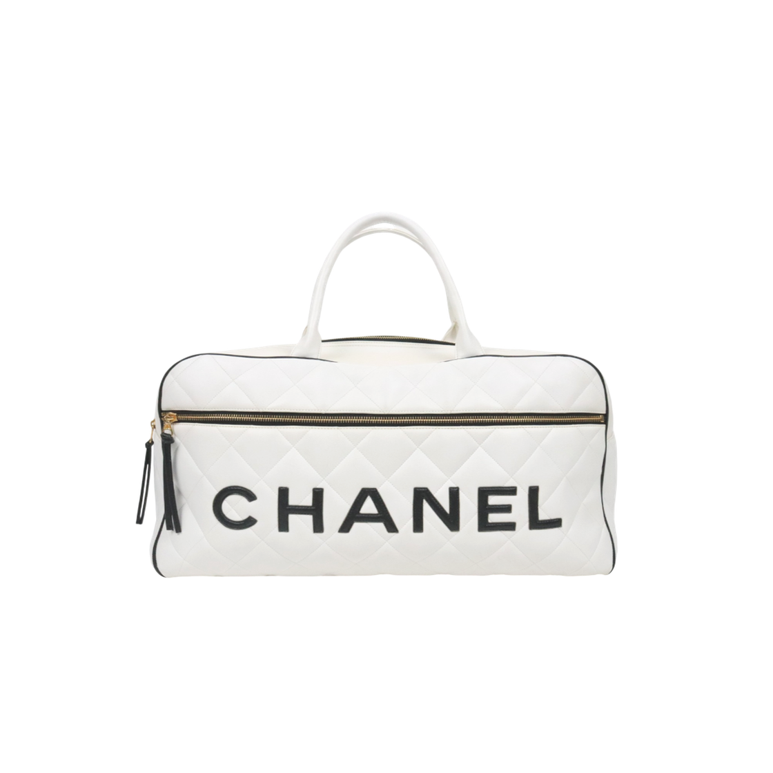 ITBJC7VWDW7P Chanel White Boston Tote Bag D-A63546
