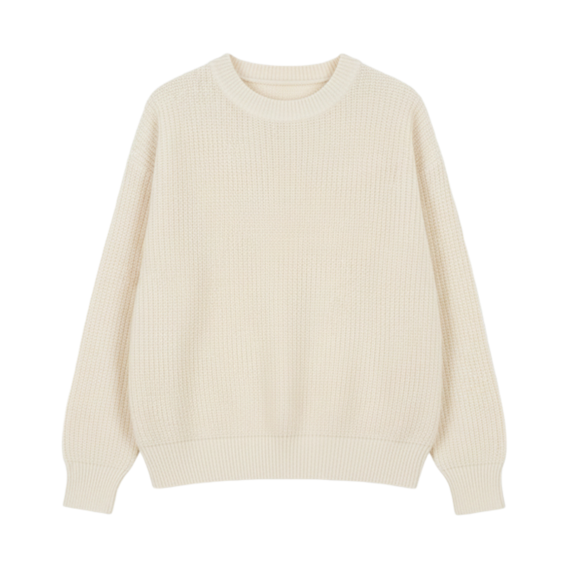지크립 지크립 하찌조직 루즈핏 크루넥 니트 티셔츠 아이보리(GCLIP Gclip Loose-Fit Crew Neck Knit T-Shirt Ivory) - 1