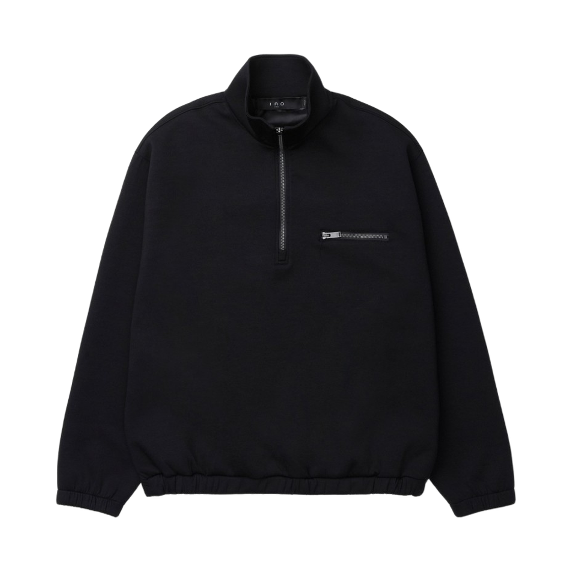 이로 미뉘 쿠션지 하프집업 티셔츠 블랙(Iro Minuit Cushion Fabric Half-Zip T-Shirt Black) - 2