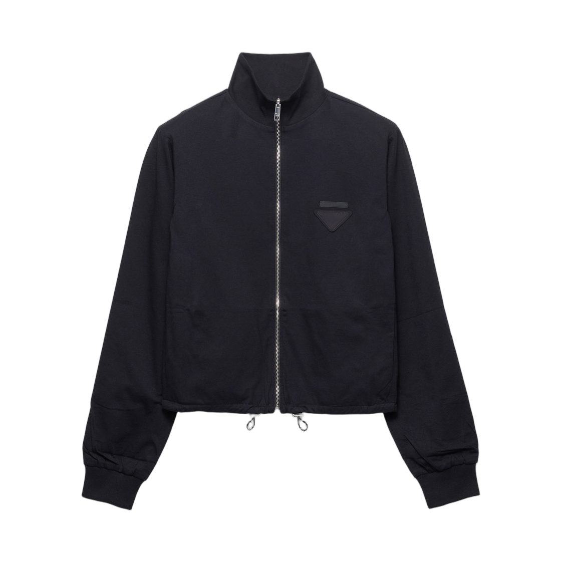 (W) 프라다 리버시블 저지 지퍼 자켓 후드 블랙((W) Prada Reversible Jersey Zipper Jacket with Hood Black)
