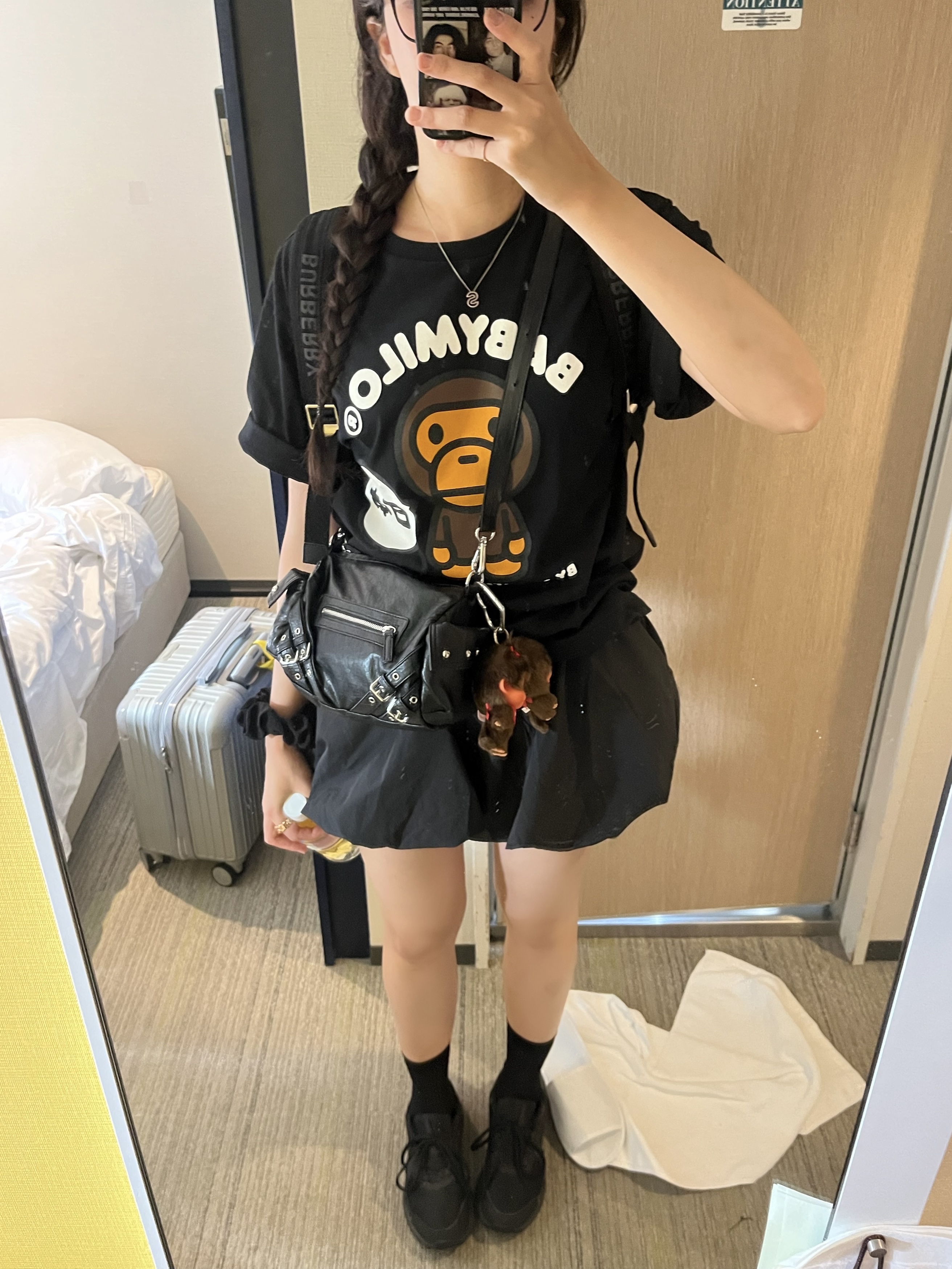 BAPE Japan Baby Milo T-Shirt #2 Black 착용 스타일