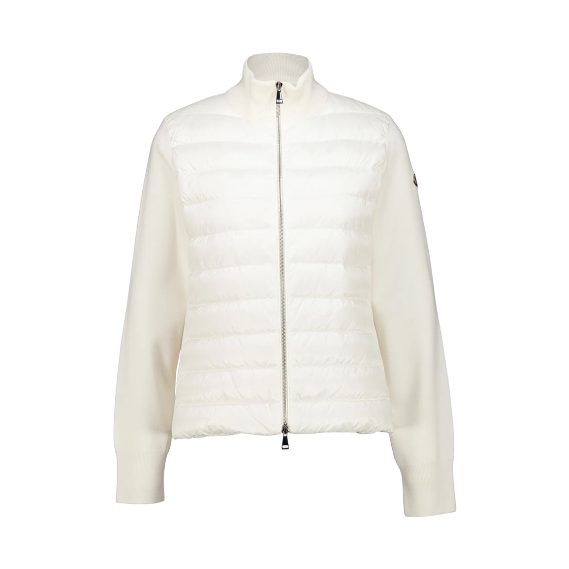L2-093-9B00036-M1131-030 (W) Moncler Logo Patch Padded Cardigan White - 26FW