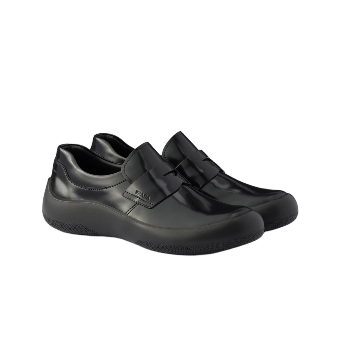 프라다 브러쉬드 레더 로퍼 블랙(Prada Brushed Leather Loafers Black) - 2