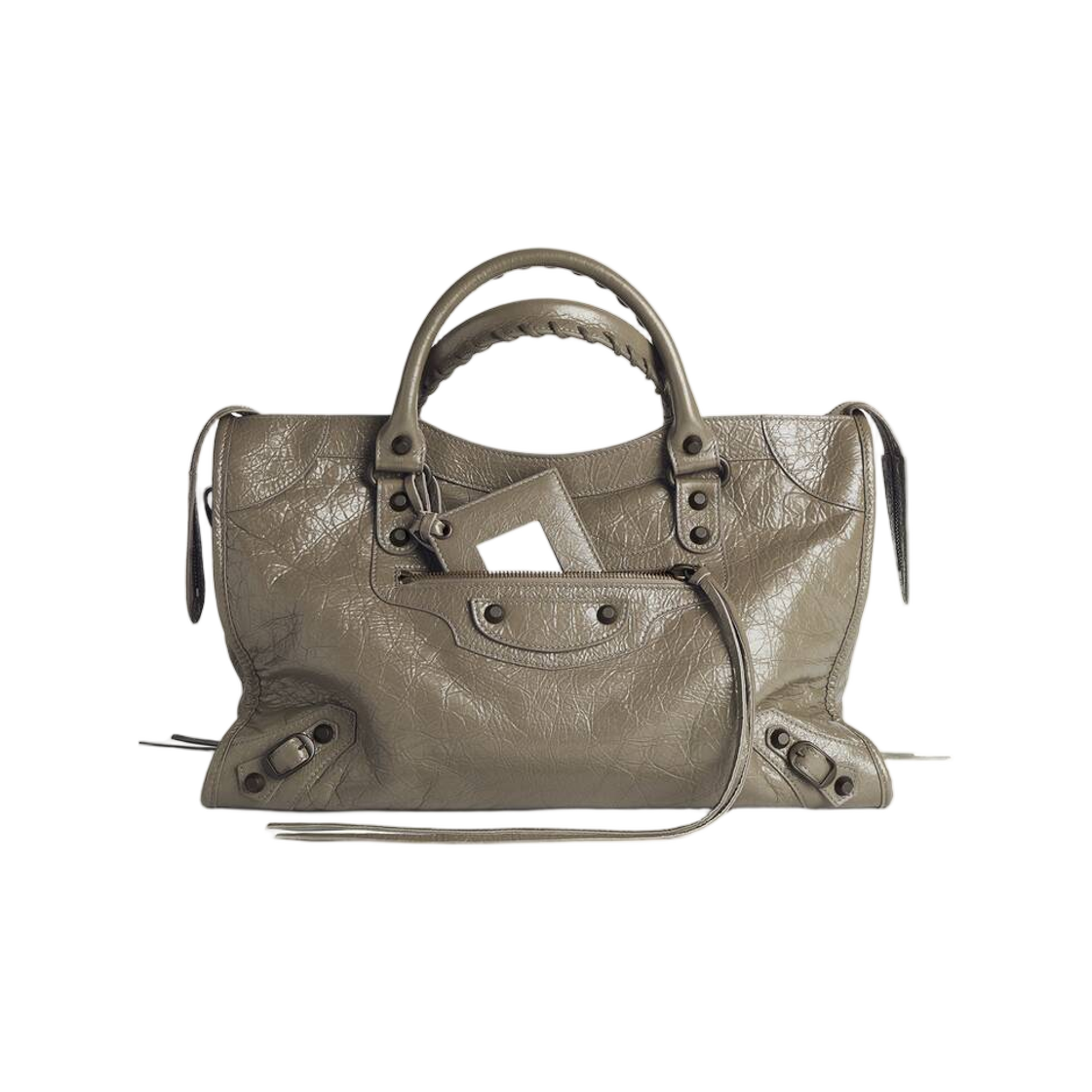 8657602ACFH3258 Balenciaga Le City Bag Medium Army Green