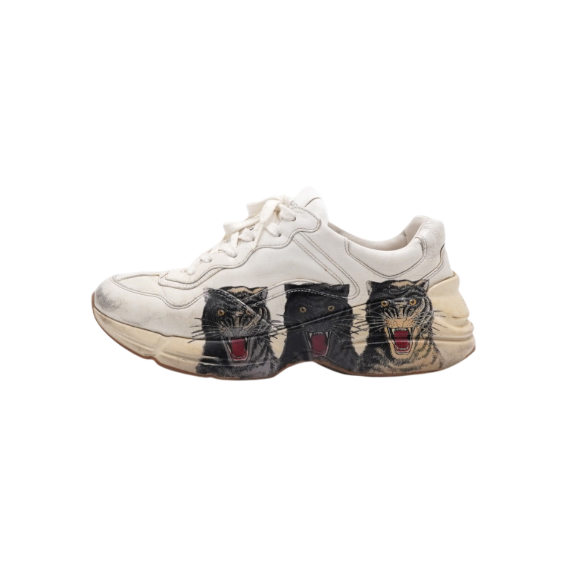 ITMJIM49LG7N Gucci Tiger Print Rhyton Sneakers