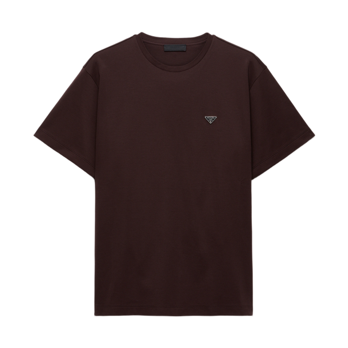 UJN954-240-F0324 Prada Cotton T-Shirt Cocoa Brown