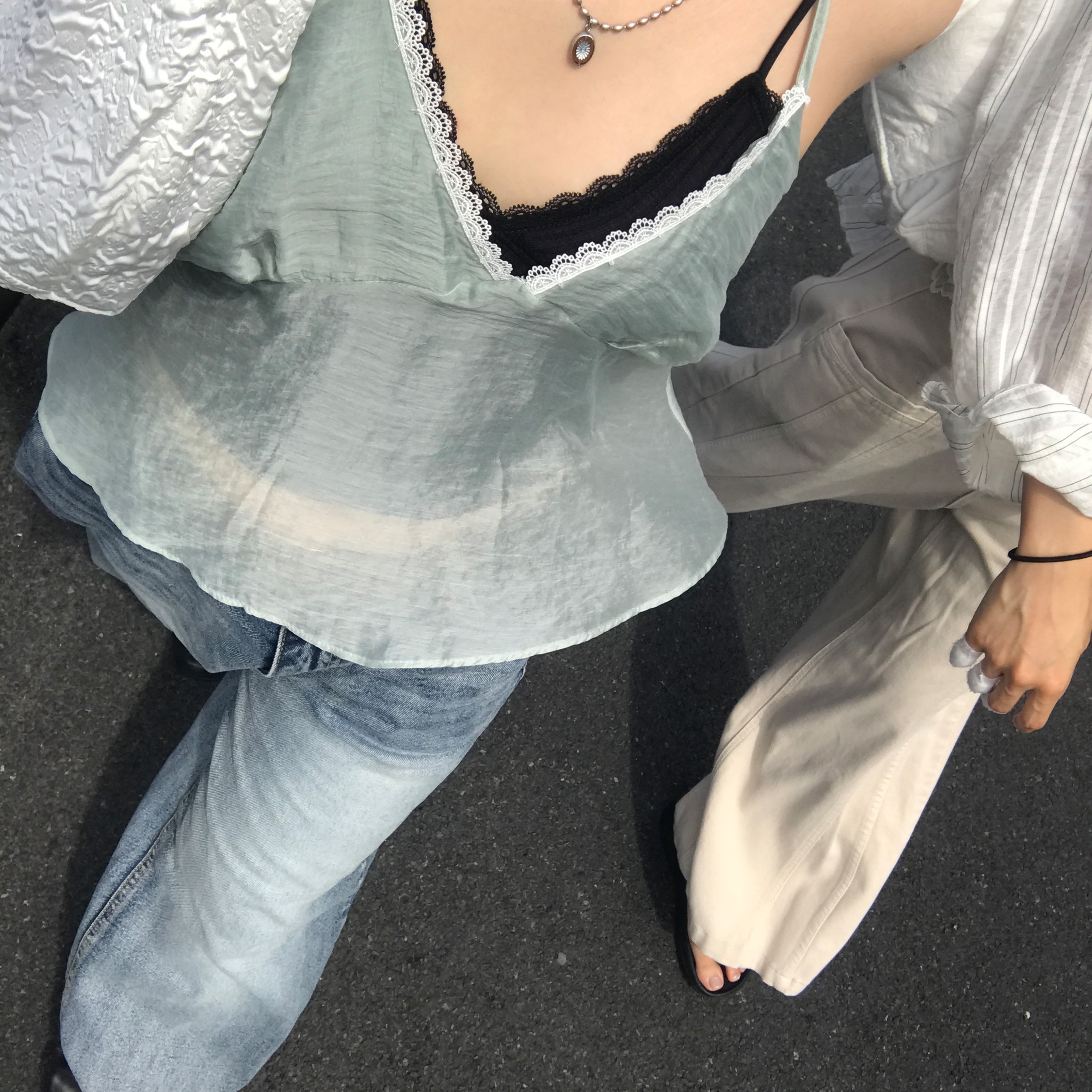 Riomeu Sepia oval chain necklace 착용 스타일 - 2