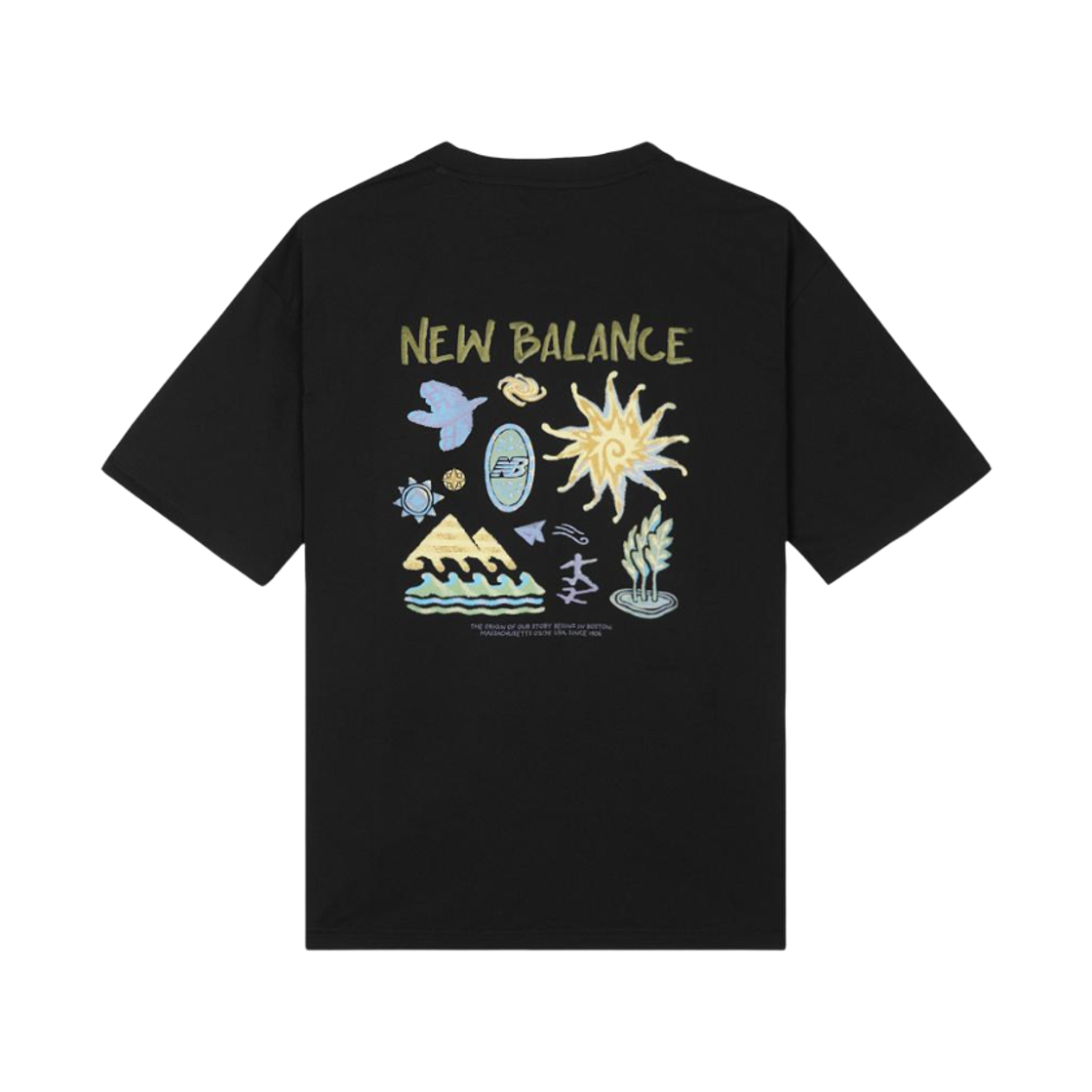 NBNEG31643-19 New Balance Sunny Rainy Illust Short Sleeve T-Shirt Black