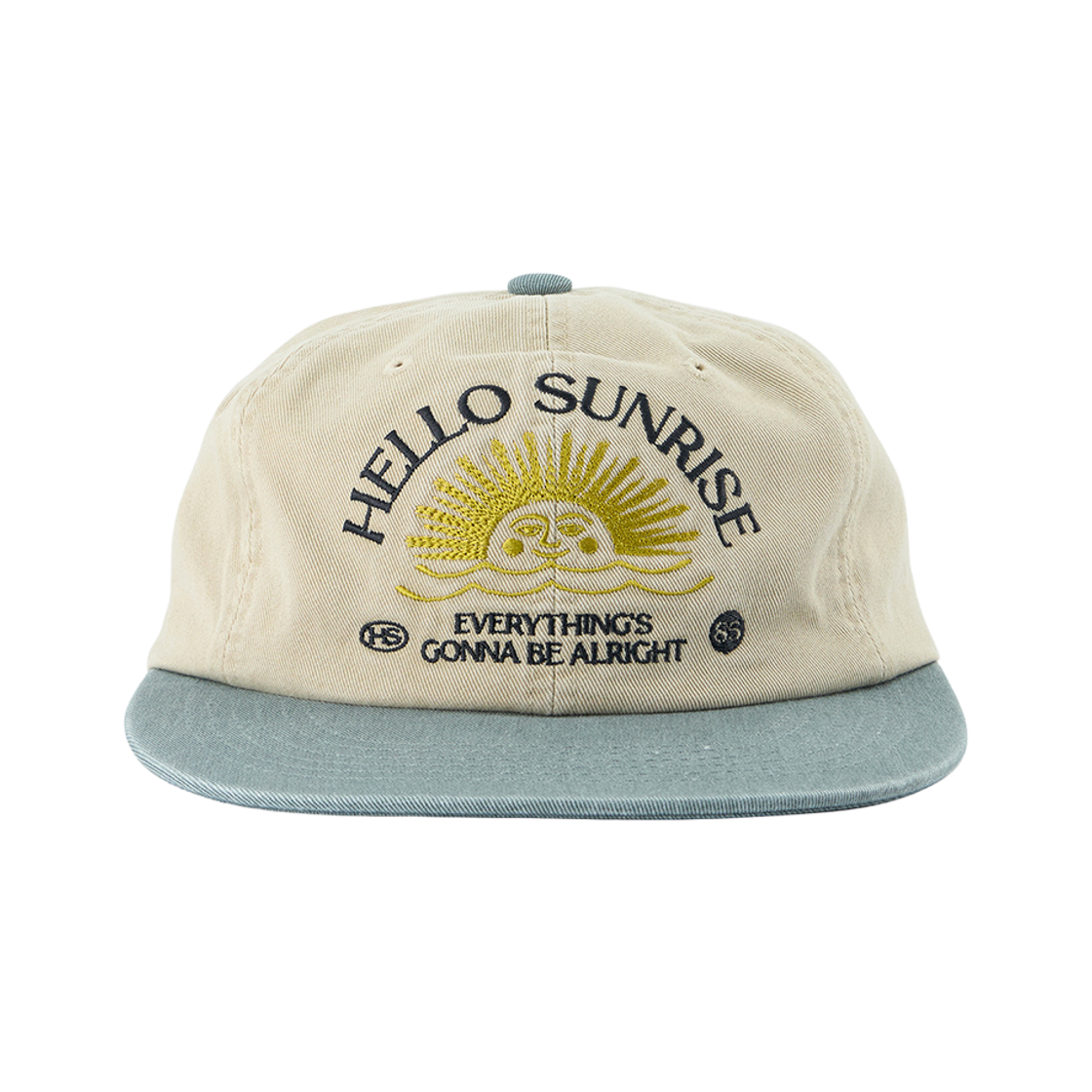 헬로선라이즈 워시드 투톤 아치 로고 6패널 캡 베이지&카키(Hello Sunrise Washed Two Tone Arch Logo 6panel Cap BEIGE & KHAKKI)