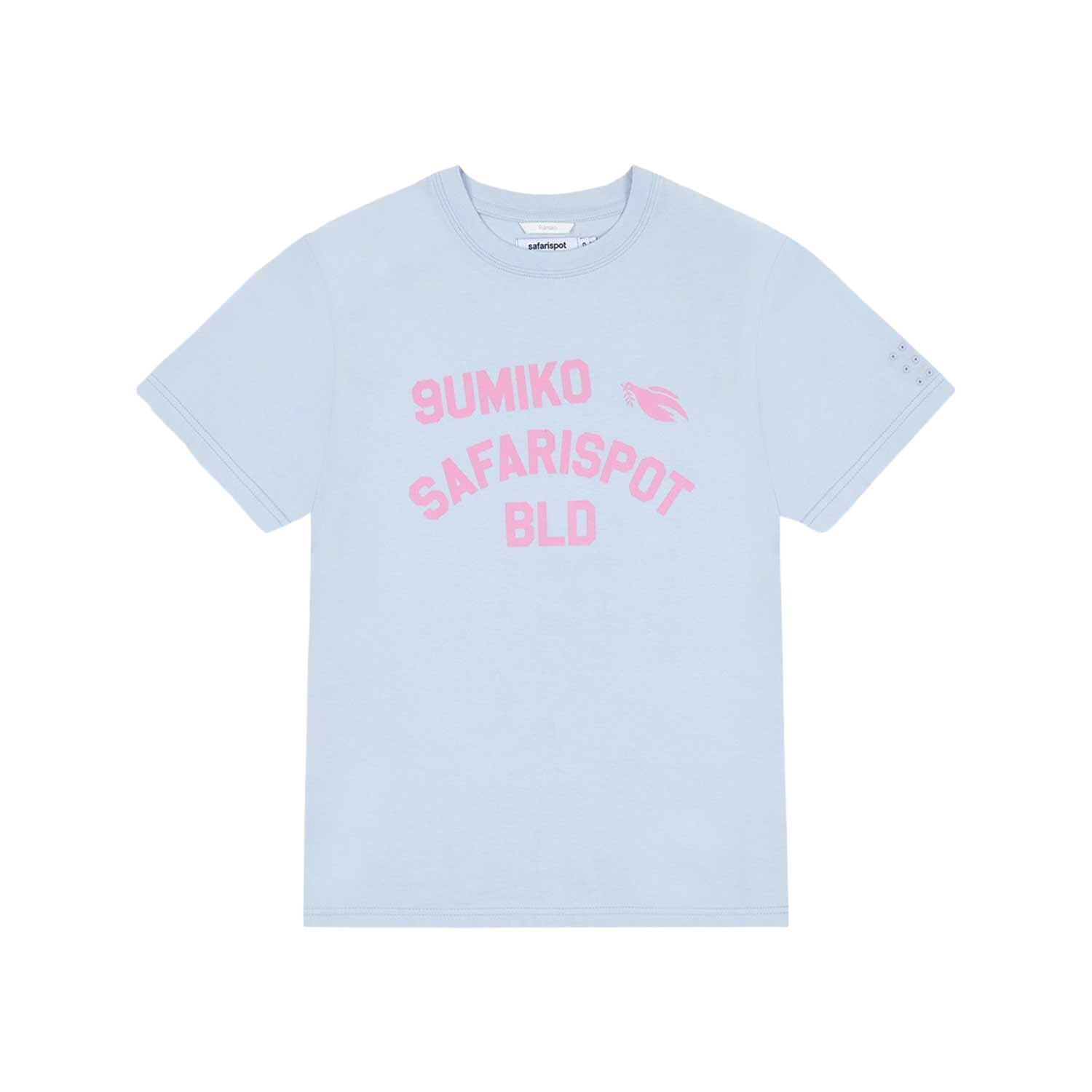 사파리스팟 X 구미코 콜리지 티셔츠 (스카이)(Safarispot X 9umiko College T-Shirt (Sky)) - 1
