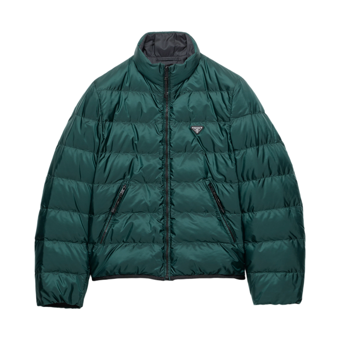 SGD143-1WQ9-F0APQ Prada Medium-Weight Re-Nylon Down Jacket Bottle Green