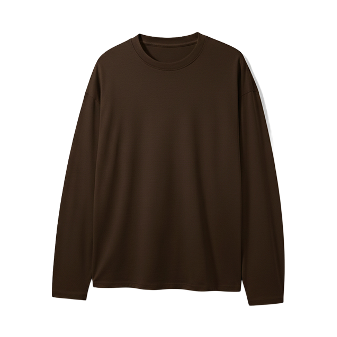 지크립 에센셜 크루넥 루즈핏 긴팔 티셔츠 브라운(GCLIP Essential Crewneck Loose Fit Long Sleeve T-Shirt Brown)
