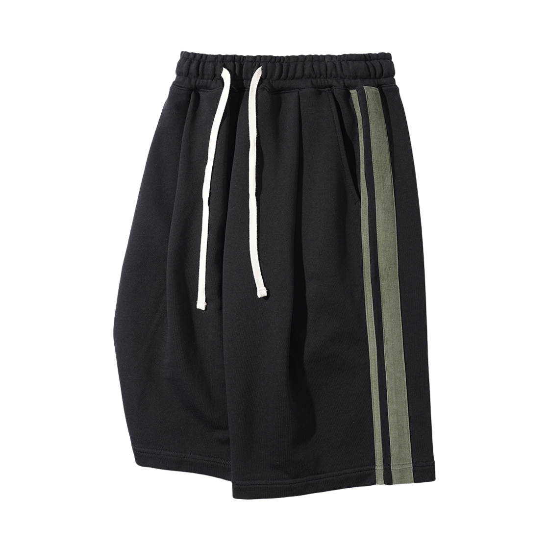 OYSP2627_Black_29 JEMUT Side track half sweat pants Black OYSP2627