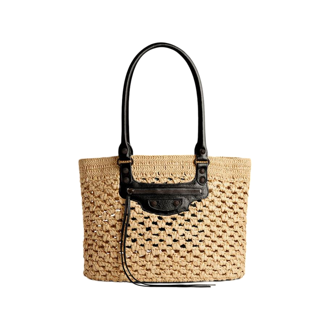 8665012ACGC9260 Balenciaga Le City Basket Medium Natural Black