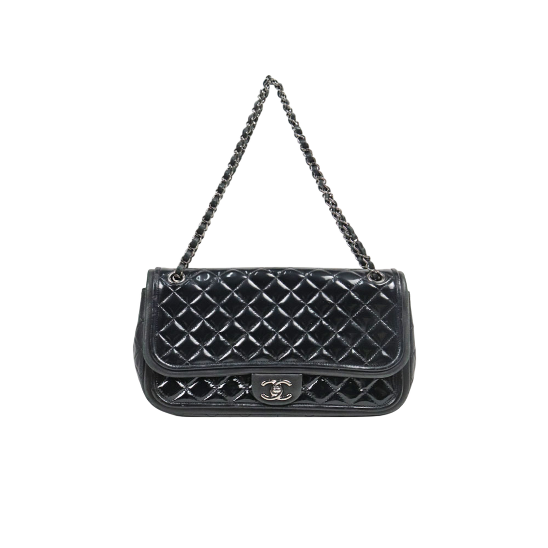 IT4BDK4C56BI Chanel Black Timeless Patent Shoulder Bag D-A64062