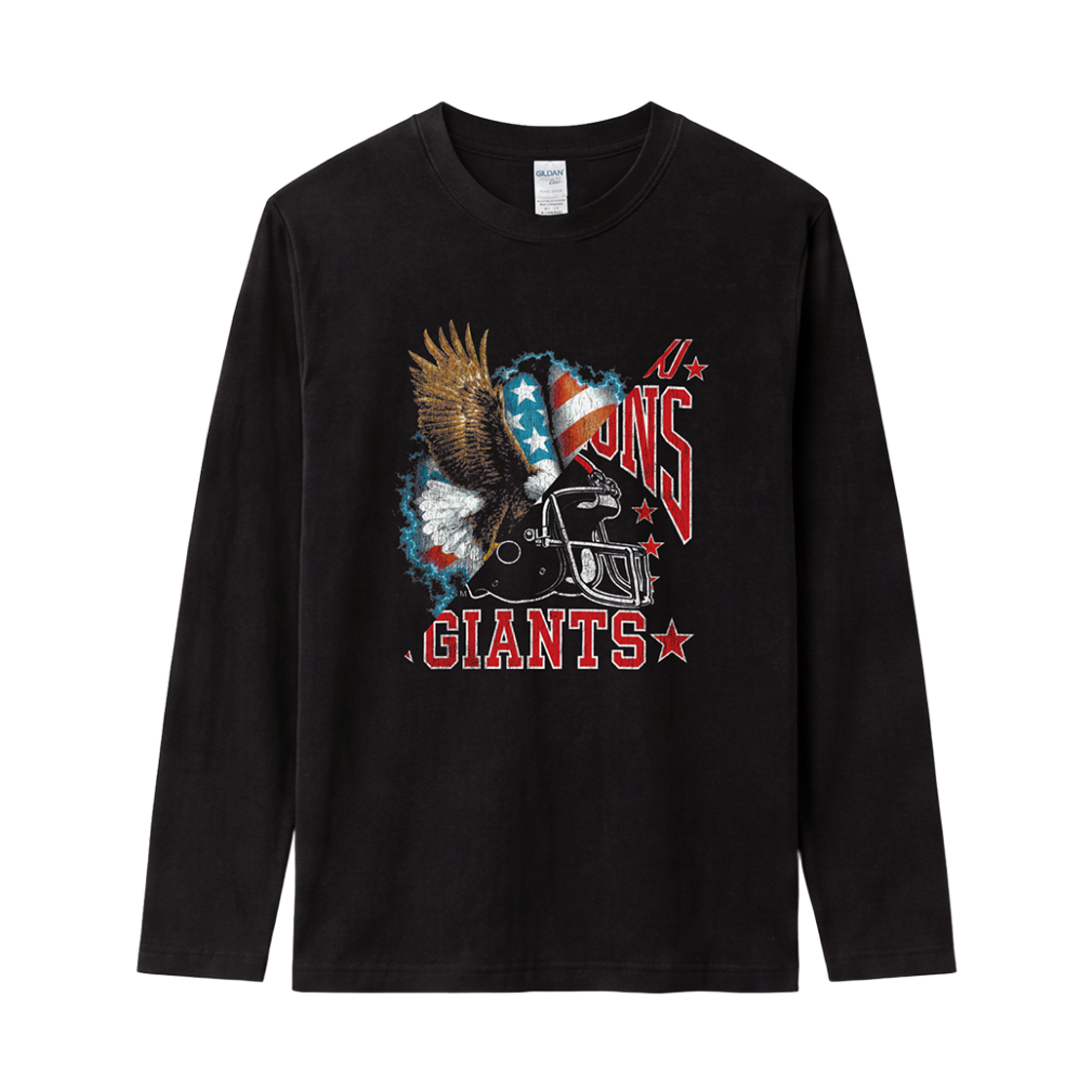 76400_Black Gildan X Vintage Collection GIANTS Long Sleeve T-Shirt Black