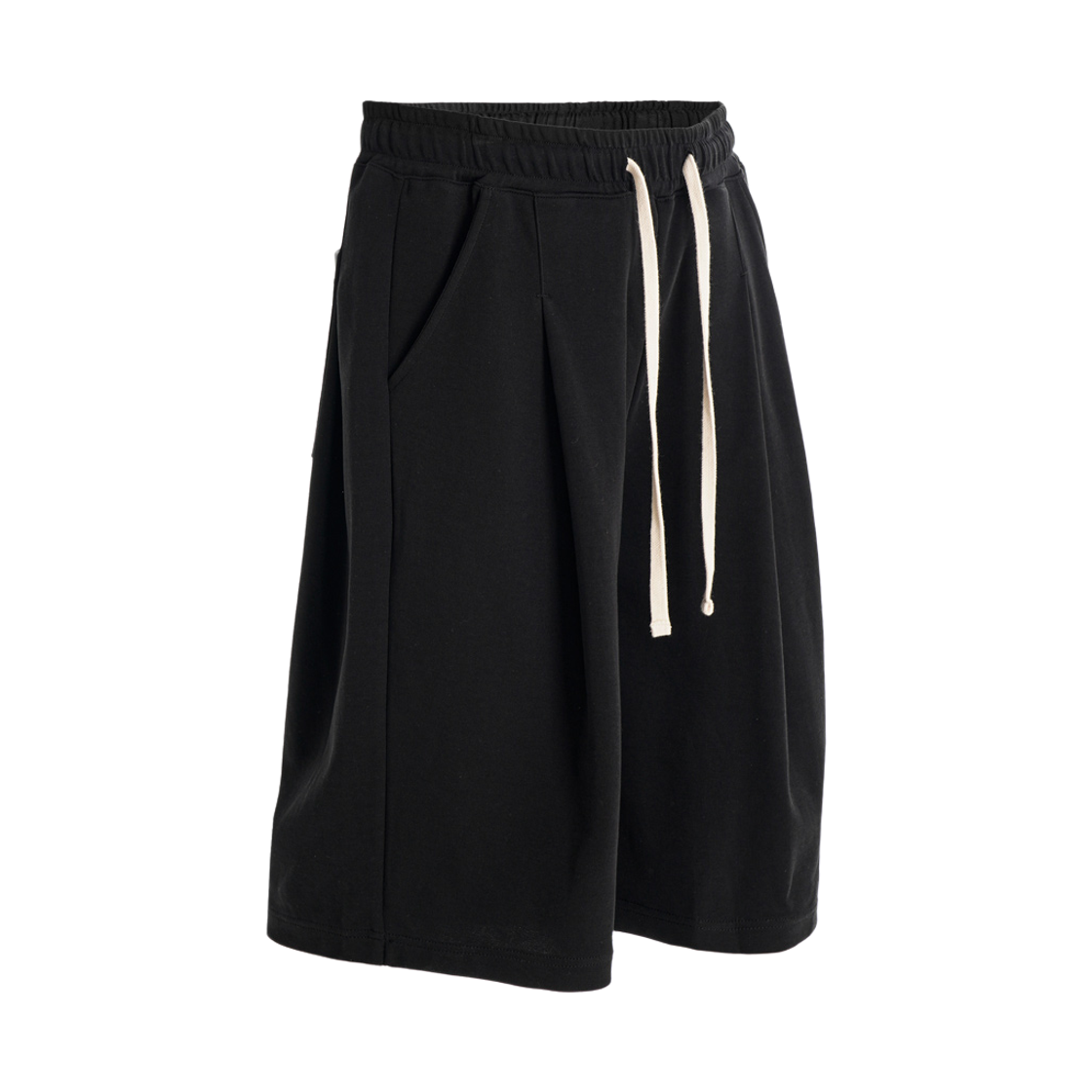 OYSP2625_black_29 JEMUT Light Deep Tuck Half Pants Black OYSP2625