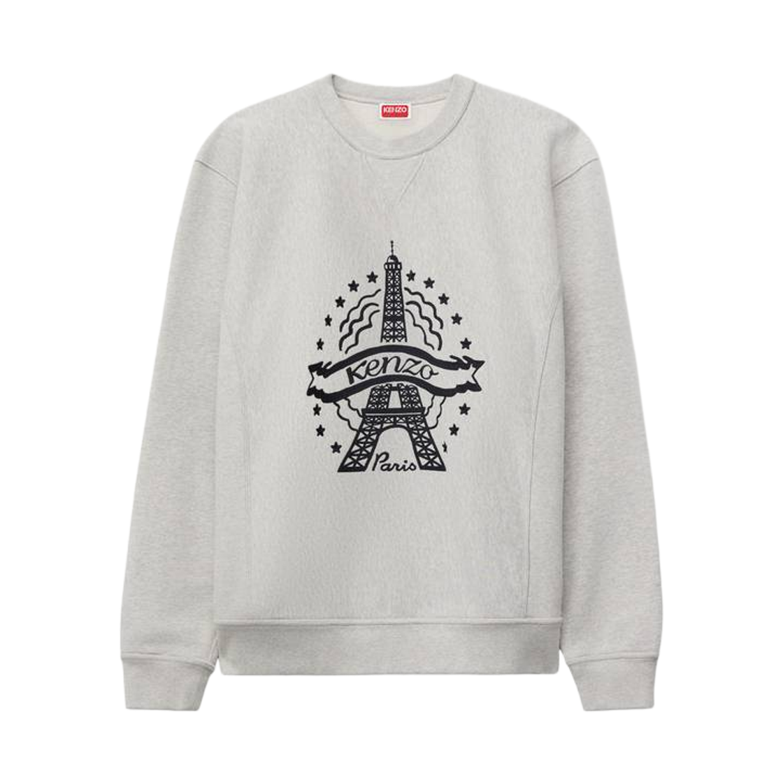 FG65SW2784MJ-93 Kenzo Eiffel Tower Sweatshirt in Cotton Pale Grey