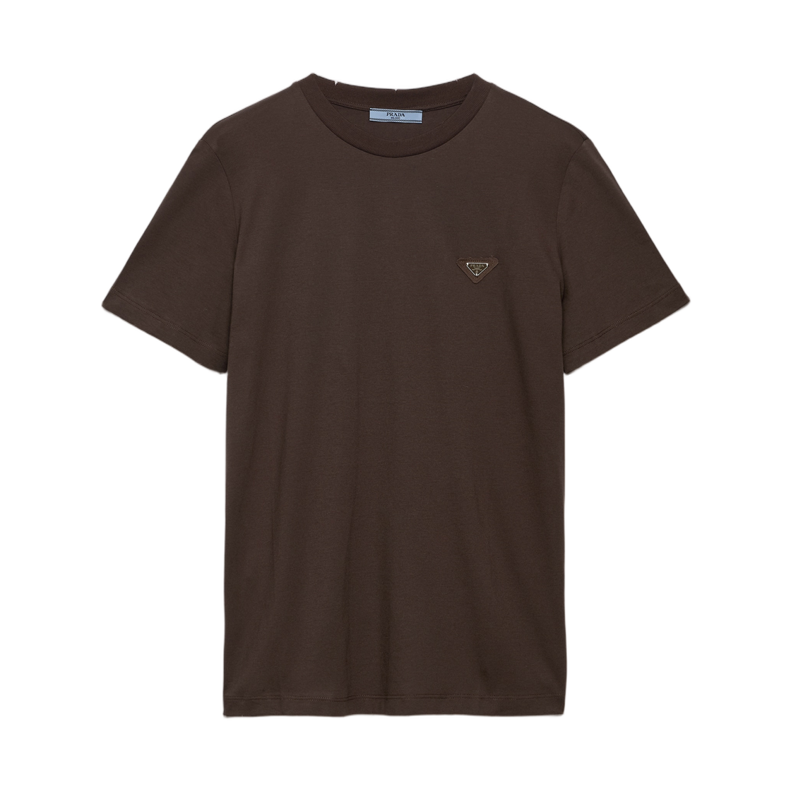 (W) 프라다 저지 티셔츠 에보니((W) Prada Jersey T-Shirt Ebony)
