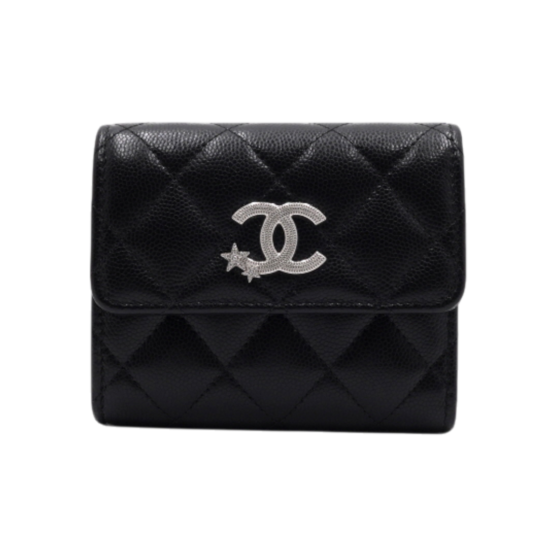 ITWJSD3LKFKQ Chanel AP4810 Black Caviar Shooting Star Logo Women Wallet