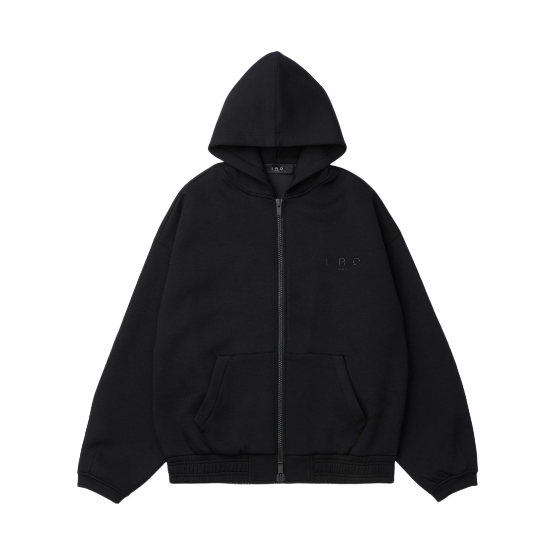 이로 브왈 쿠션지 후드 집업 티셔츠 블랙(Iro Voile Cushion Fabric Hood Zip-Up T-Shirt Black) - 2