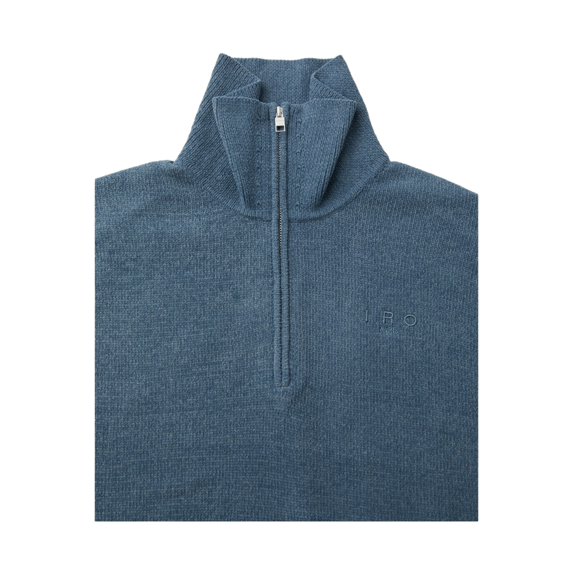 이로 실로 셔닐 하프집업 스웨터 블루(Iro Silo Chenille Half-Zip Sweater Blue) - 4