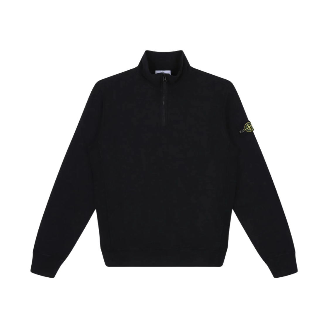 L2S1661000-12S0A20-V0029 (Kids) Stone Island 6100012 Brushed Organic Cotton Fleece Regular Fit Polo Collar Sweatshirt with Button Fastening Black - 26FW