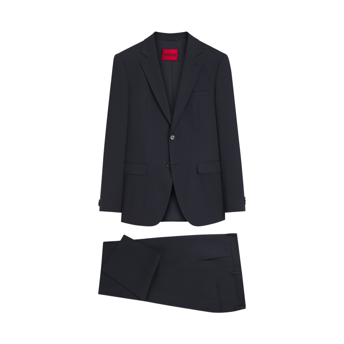 휴고 보스 패턴 패브릭 투피스 엑스트라 슬림 핏 수트 다크 블루(Hugo Boss Two Piece Extra Slim Fit Suit in Patterned Fabric Dark Blue)