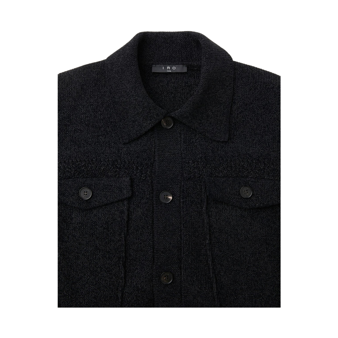 이로 이자르 셔닐 스티치 니트 가디건 블랙(Iro Isar Chenille Stitch Knit Cardigan Black) - 4
