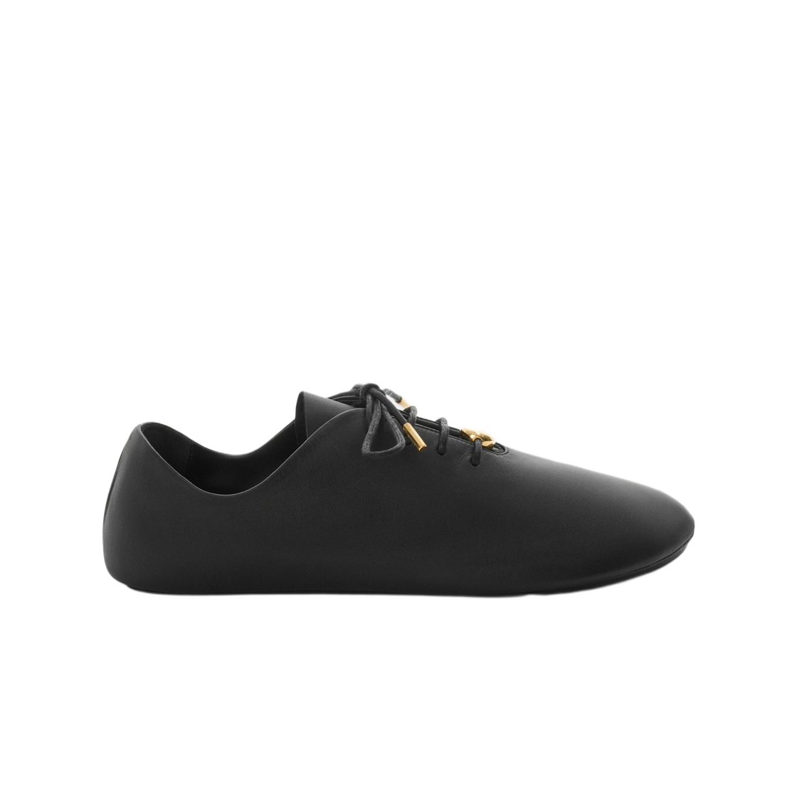 (W) 로에베 나파 카프스킨 페블 소프트 레이스업 블랙((W) Loewe Pebble Soft Lace-Up in Nappa Calfskin Black) - 1