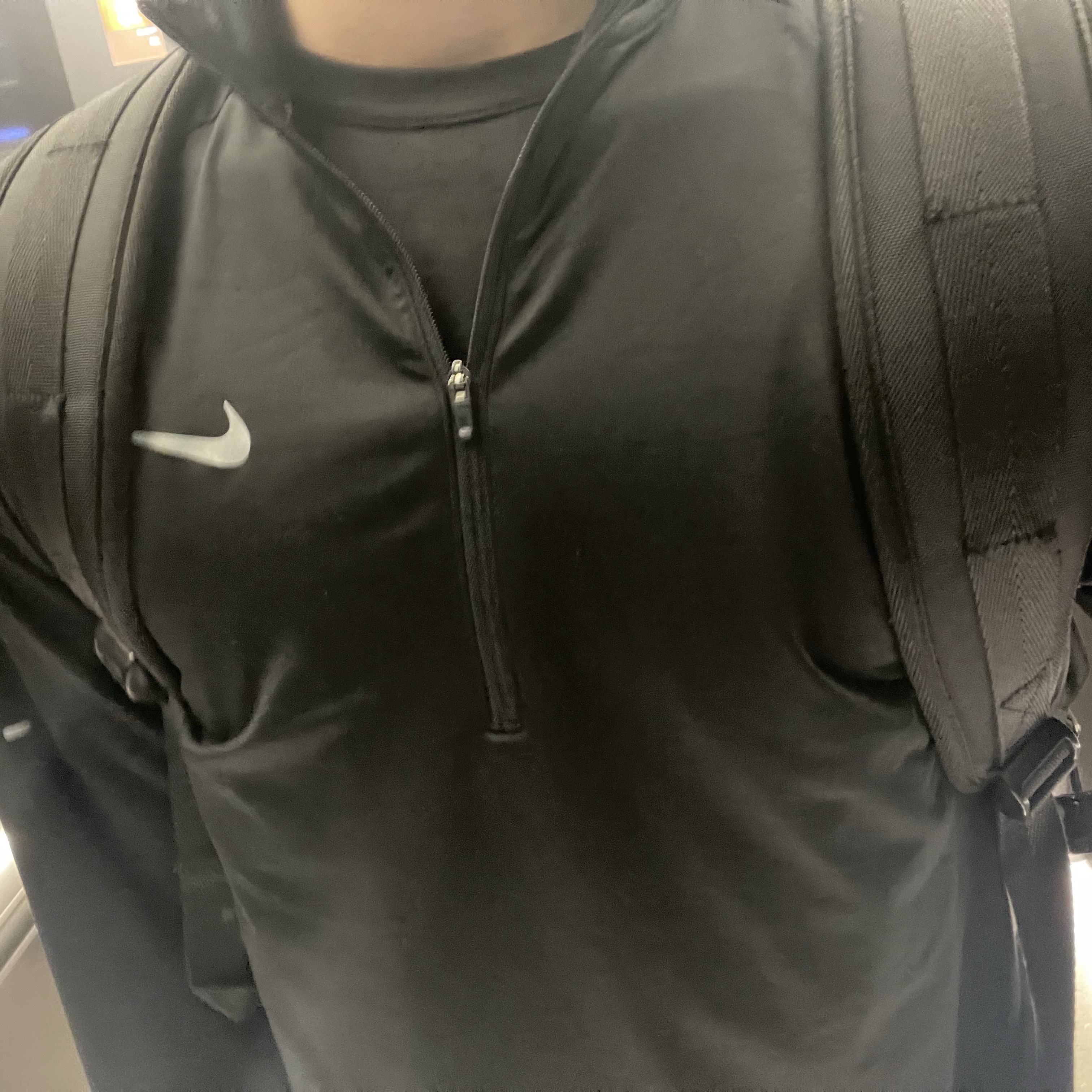 Nike Stride Dri-Fit 1/4 Zip Running Top Black- Asia 착용 스타일