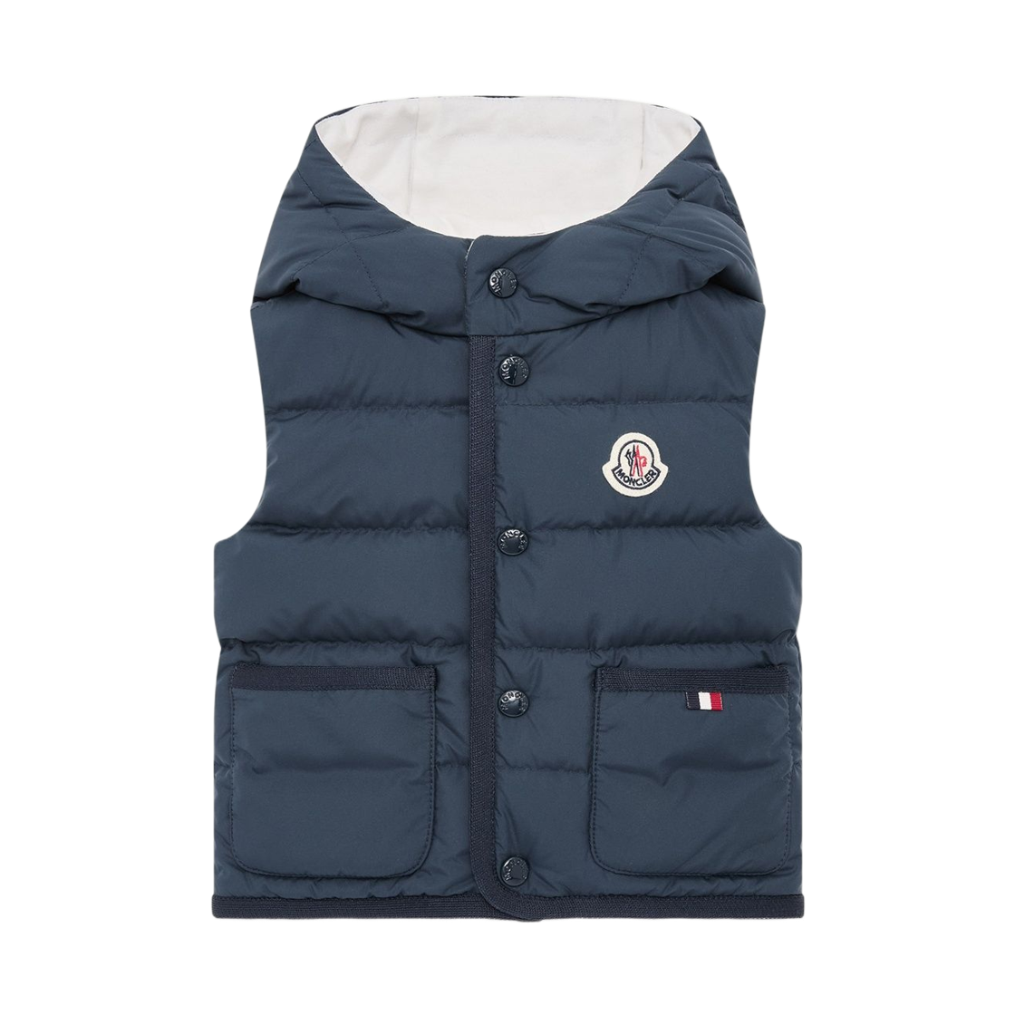 L2-951-1A00026-597YW-77B (Kids) Moncler Pax Hooded Down Vest Dark Blue - 26FW