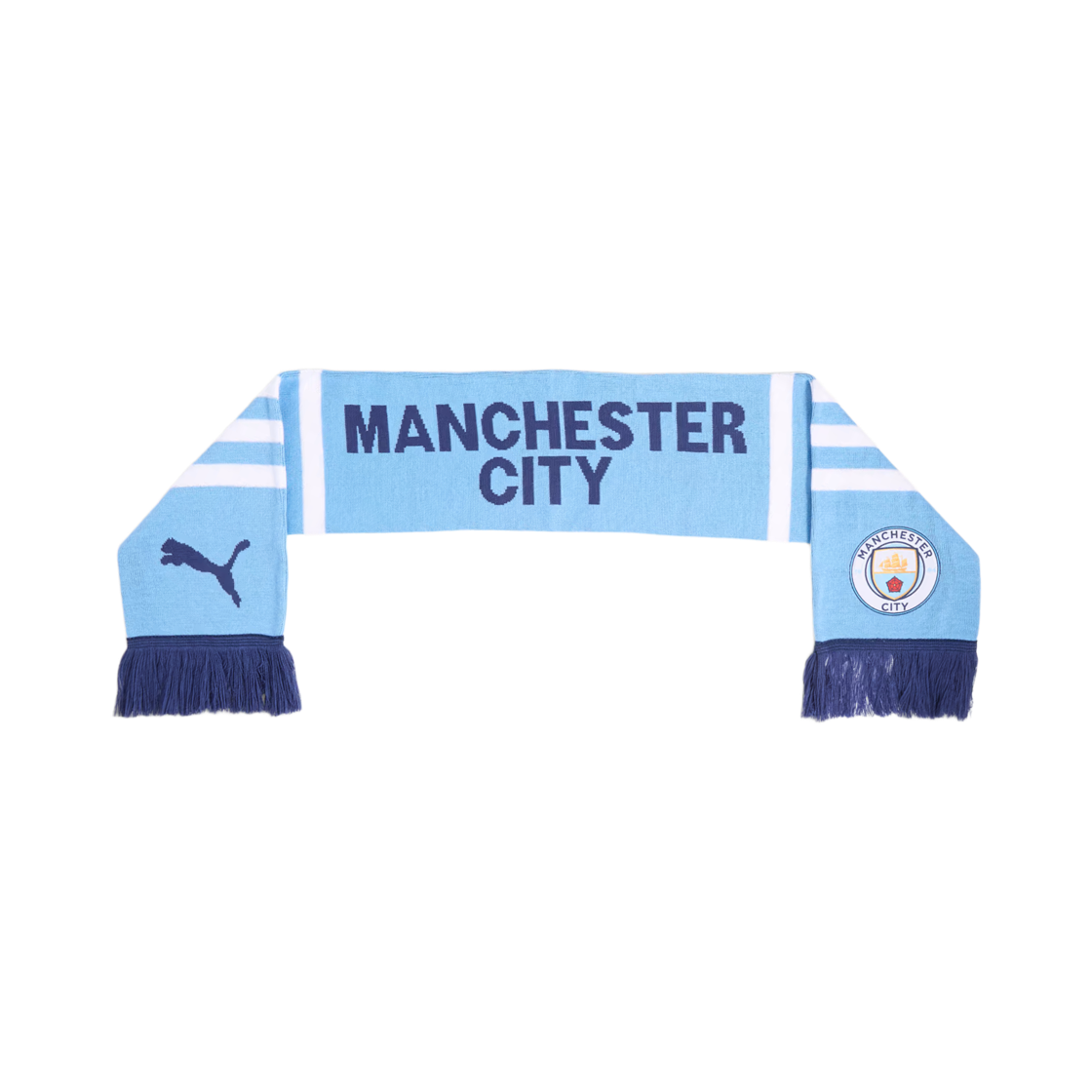 푸마 맨체스터 시티 에센셜 스카프 팀 라이트 블루 푸마 화이트(Puma Manchester City Essentials Scarf Team Light Blue Puma White) - 1
