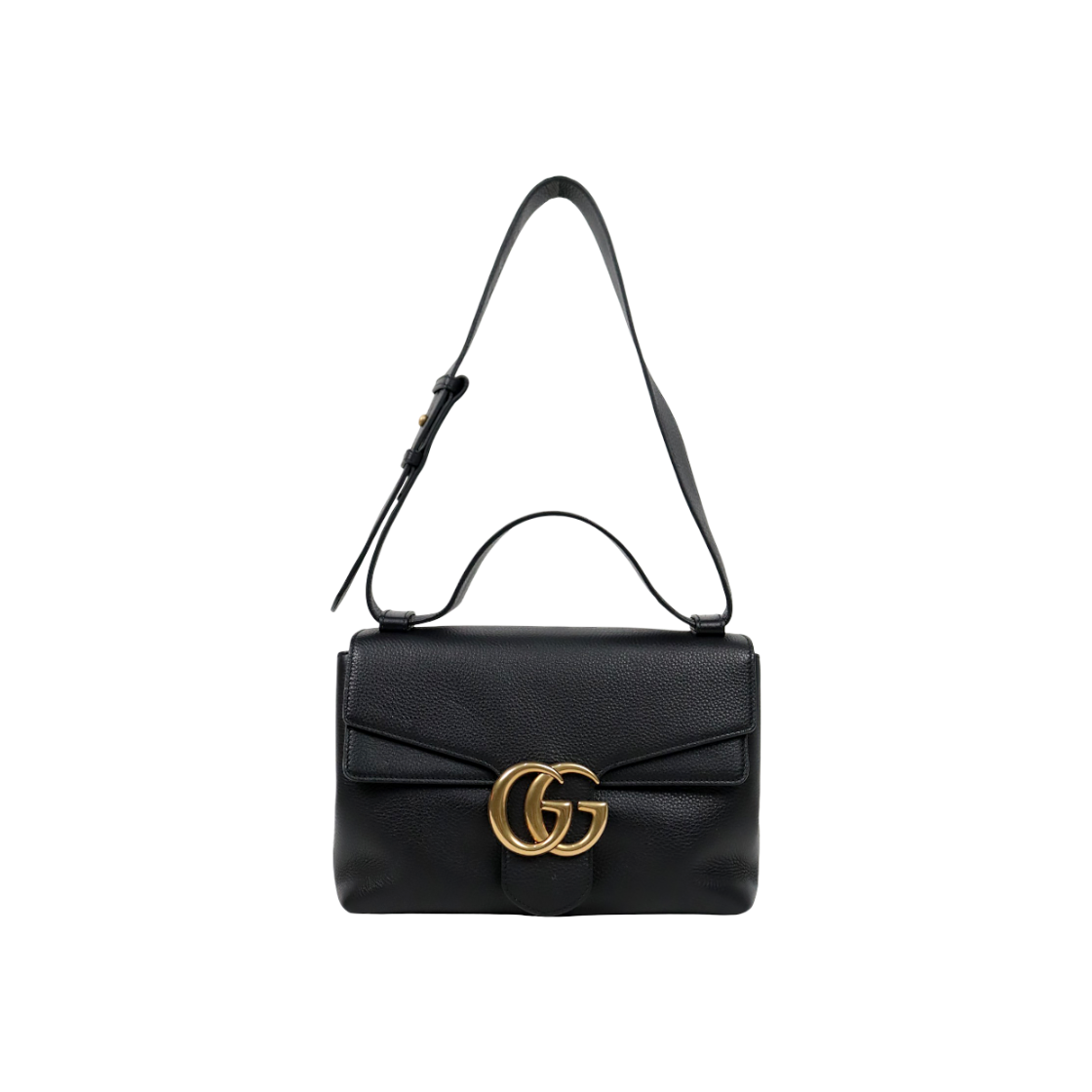 ITT6SV9CFDG7 Gucci Black Leather Marmont Flap Shoulder Bag C-A62594