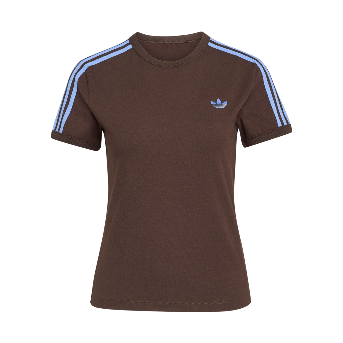 KU8194 (W) Adidas Originals 3-Stripes Slim T-Shirt Aurora Coffee Blue Fusion - KR Sizing