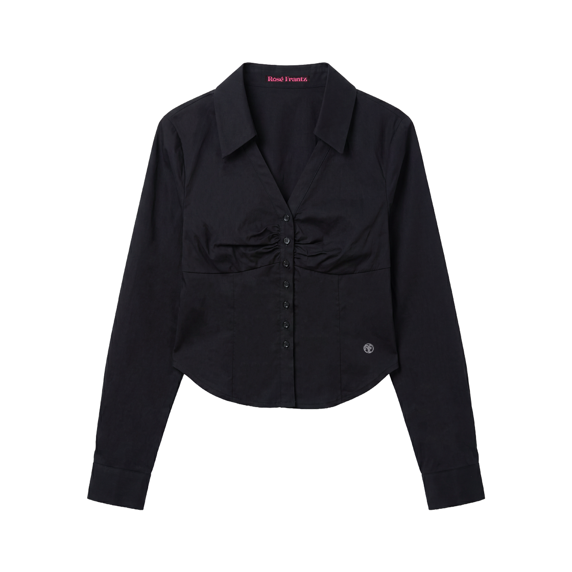 RS26FSH101BLK Rosefrantz Ruched Front Slim Shirt [Black]