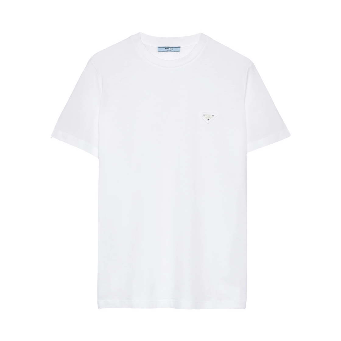 (W) 프라다 저지 티셔츠 화이트((W) Prada Jersey T-Shirt White)